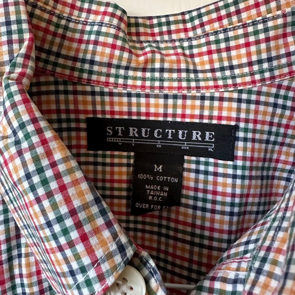 Structure - Men's Multicolor Gingham Button Down … - image 5